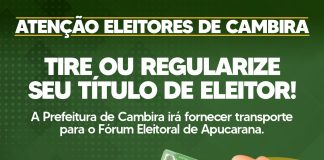 Prefeitura de Cambira disponibiliza transporte para regularização do título de eleitor